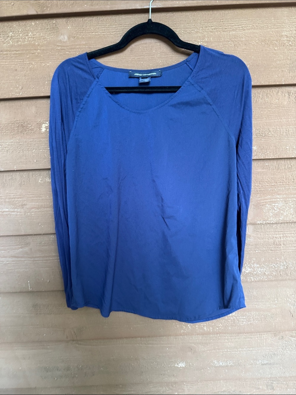 French Connection Navy Blue Long Sleeve Scoop Neck Top size Medium